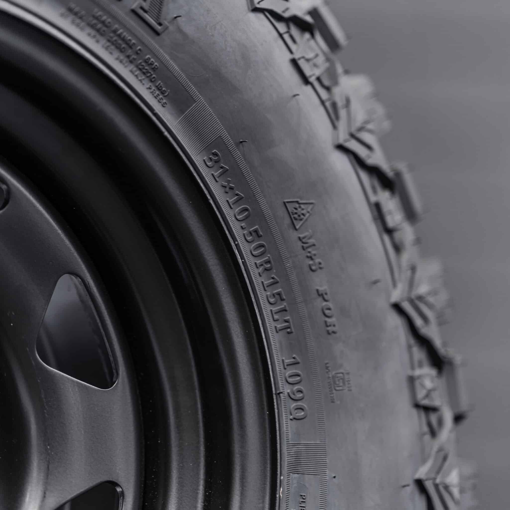 31x10.5 R15LT Mud Tyres + Steelies - Image 3