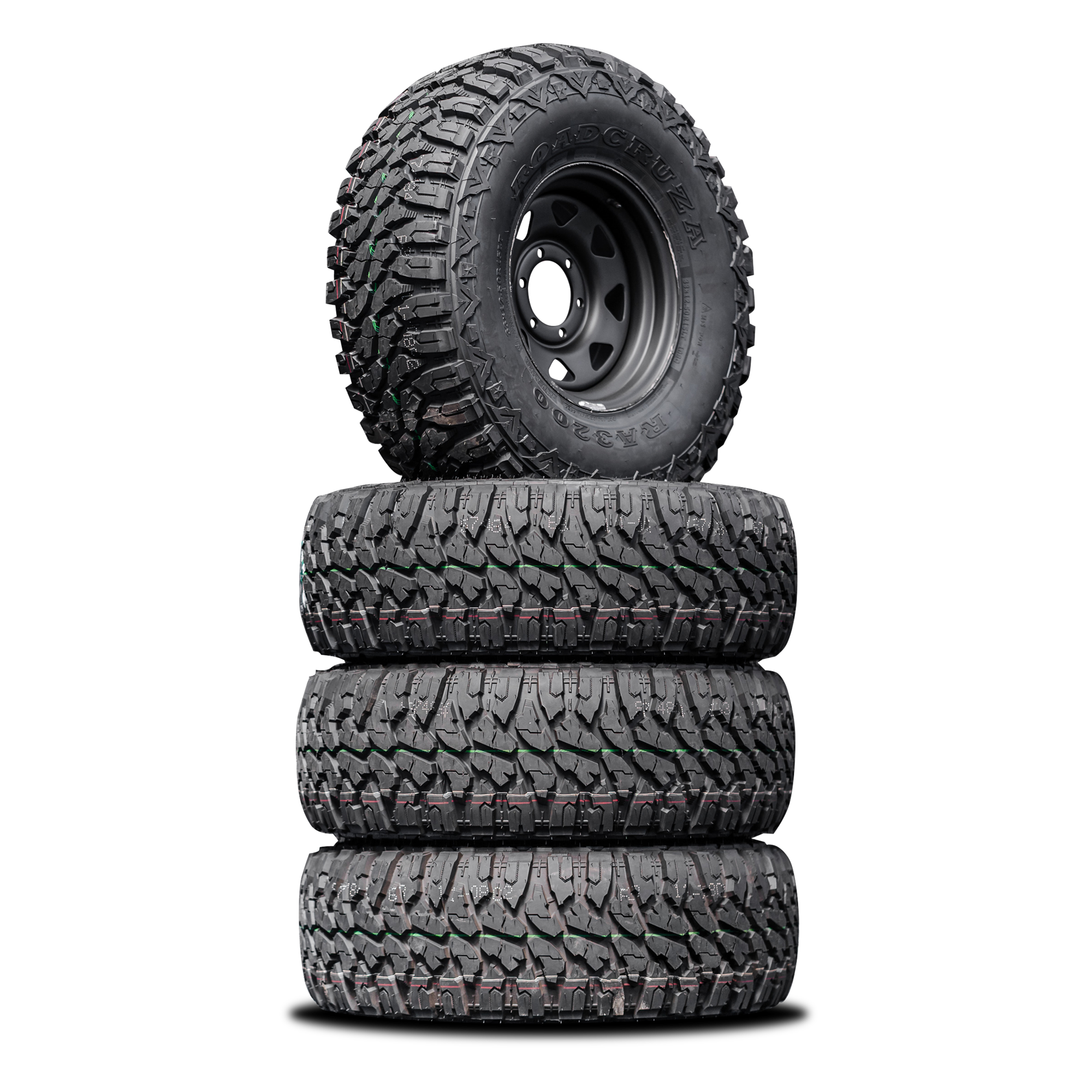 33x12.5 R15LT Mud Tyres + Steelies